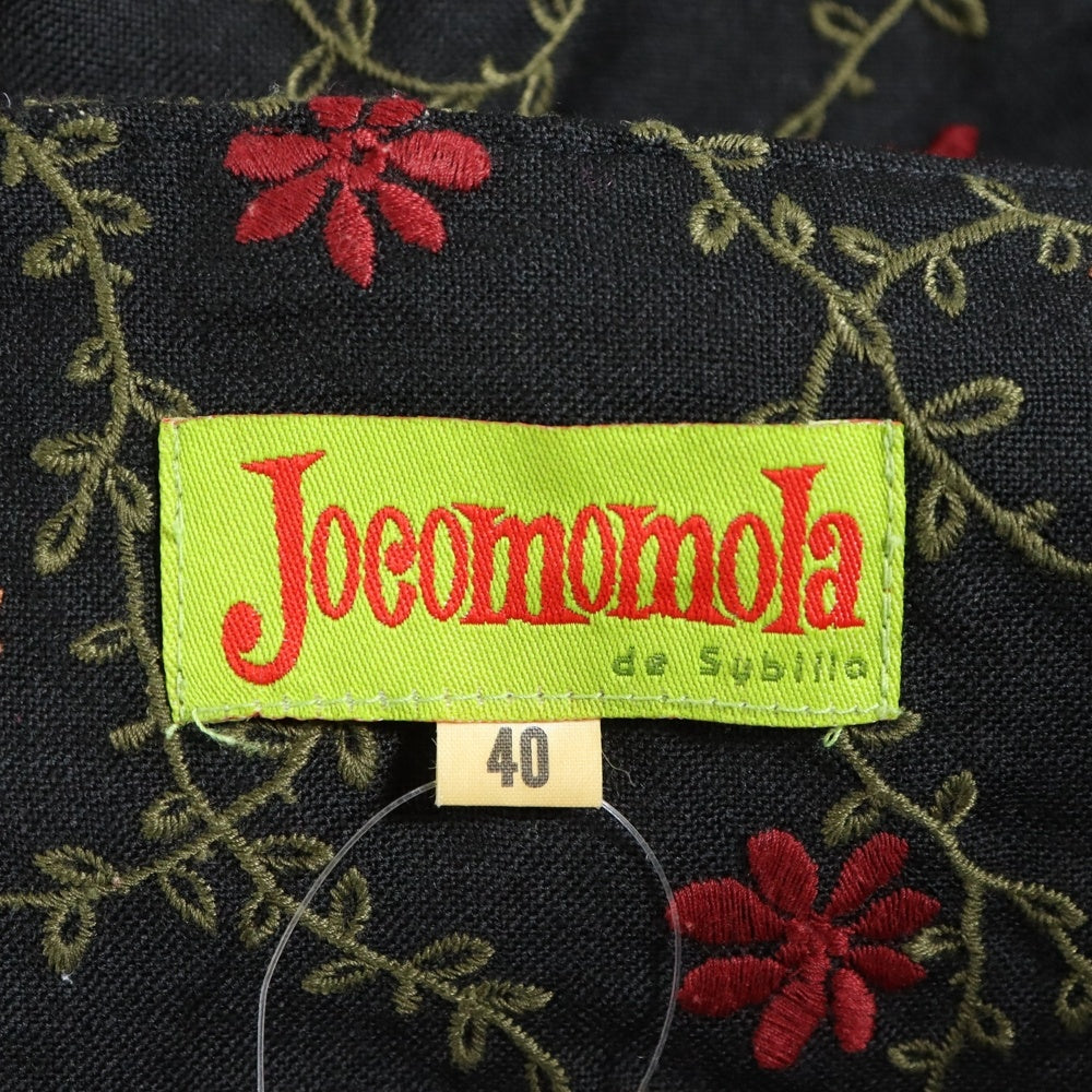 NO BRAND(ノーブランド) JOCOMOMOLA (ホコモモラ) 総柄 ノースリーブワンピース ドレス レディース ブラック