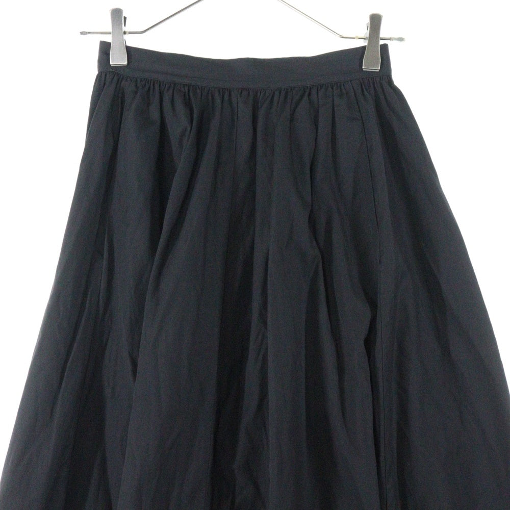 MARCEL MARONGIU(マルセルマロンジュ) サイドジップ ダブルポケット ギャザー ロングスカート レディース ブラック