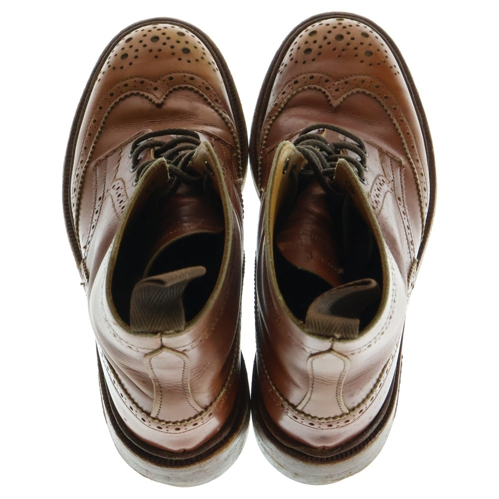 Tricker's(トリッカーズ) メダリオン ウィングチップ カントリー レザー レースアップ ブーツ ブラウン 5411