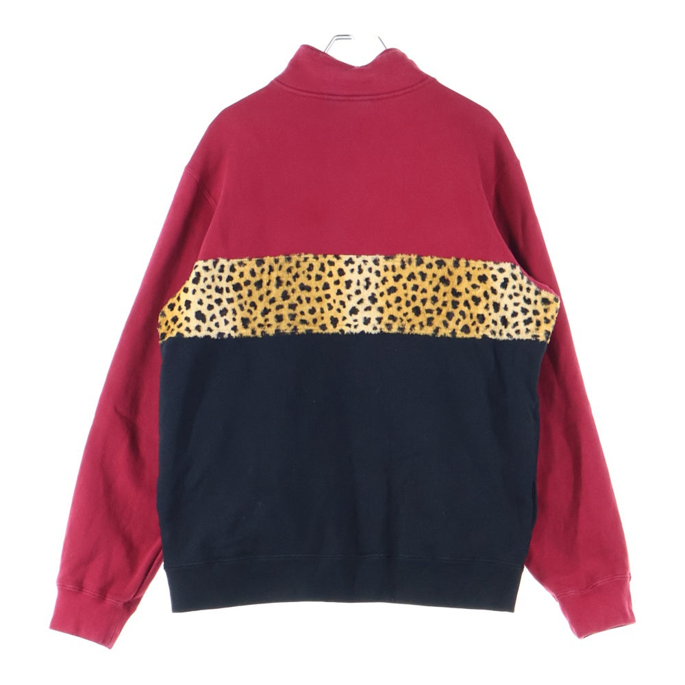 SUPREME(シュプリーム) 18AW Leopard Panel Half Zip Sweatshirt レオパードパネル ハーフジップ スウェットシャツ マルチカラー