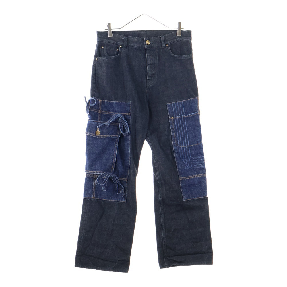 LOUIS VUITTON(ルイヴィトン) 22AW KARAKORAM DENIM TROUSERS サイドリボン カラコラム デニム トラウザーパンツ ブラック/インディゴ RM222V NS9 HND05W