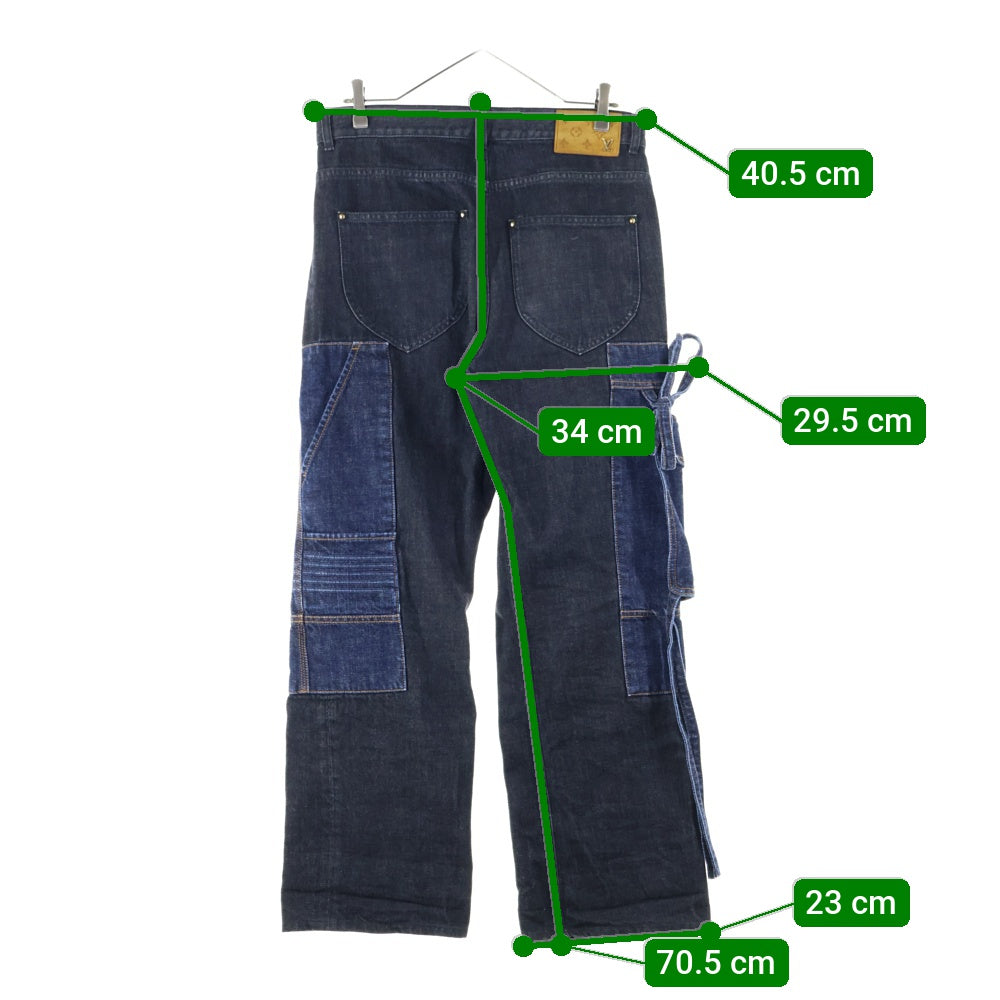 LOUIS VUITTON(ルイヴィトン) 22AW KARAKORAM DENIM TROUSERS サイドリボン カラコラム デニム トラウザーパンツ ブラック/インディゴ RM222V NS9 HND05W