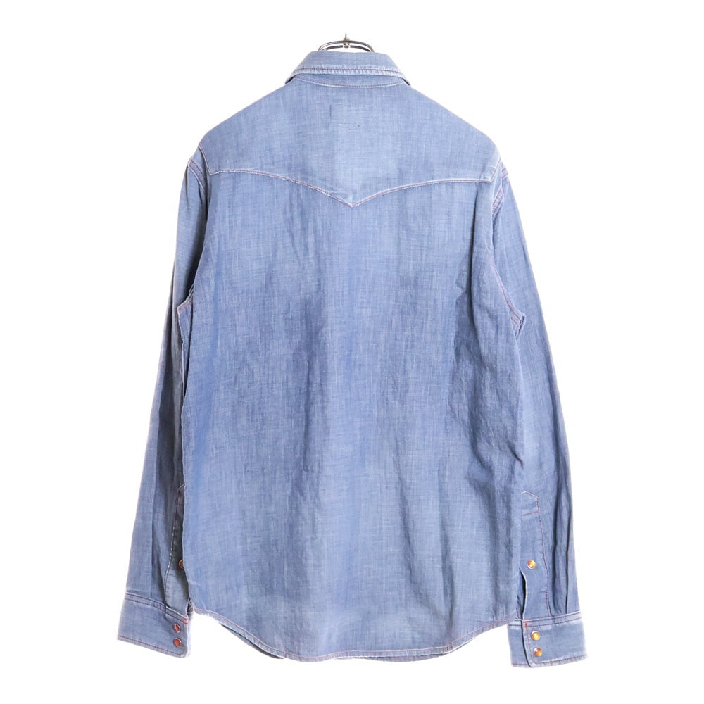 NEIGHBORHOOD(ネイバーフッド) 13SS DEAD WOOD/C-SHIRT.LS デッドウッド ステッチデザイン 長袖 ウエスタンシャツ インディゴ 131OANH-SHM01
