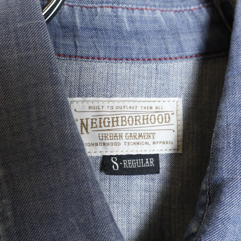 NEIGHBORHOOD(ネイバーフッド) 13SS DEAD WOOD/C-SHIRT.LS デッドウッド ステッチデザイン 長袖 ウエスタンシャツ インディゴ 131OANH-SHM01