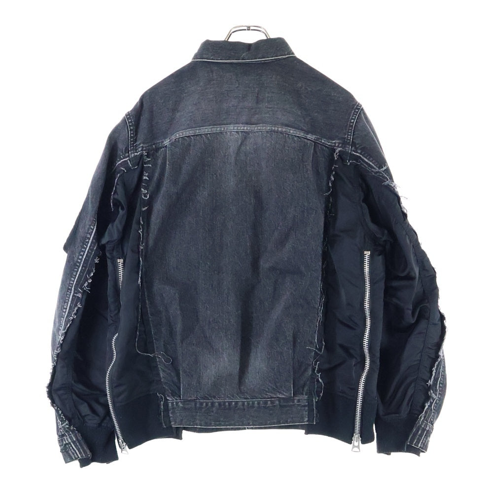 Sacai(サカイ) 20AW Denim × MA-1 Jacket 再構築 ドッキング デニム トラッカージャケット ブルゾン ブラック SCM-022