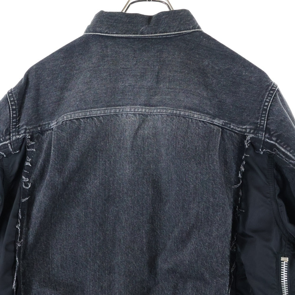Sacai(サカイ) 20AW Denim × MA-1 Jacket 再構築 ドッキング デニム トラッカージャケット ブルゾン ブラック SCM-022