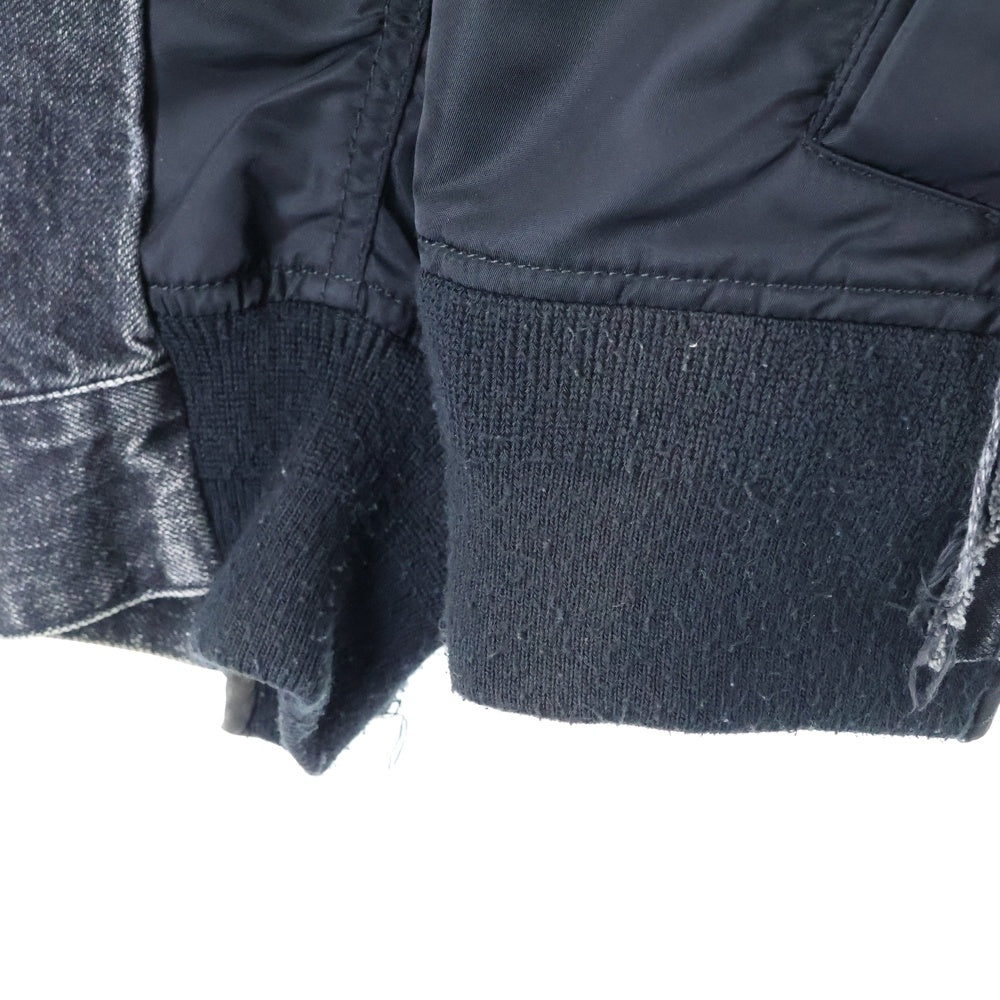Sacai(サカイ) 20AW Denim × MA-1 Jacket 再構築 ドッキング デニム トラッカージャケット ブルゾン ブラック SCM-022