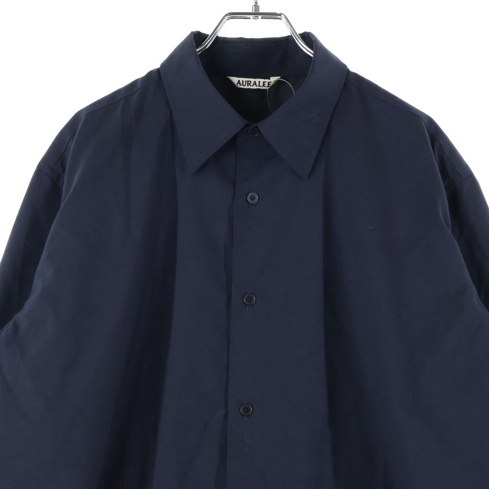 AURALEE(オーラリー) 24SS ボタンダウン レギュラーカラー ロングスリーブ 長袖シャツ ネイビー A24SS03WT