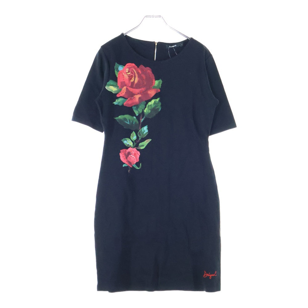 Desigual(デシグアル) フロントプリント 半袖ワンピース ドレス レディース ブラック 18WWVK66