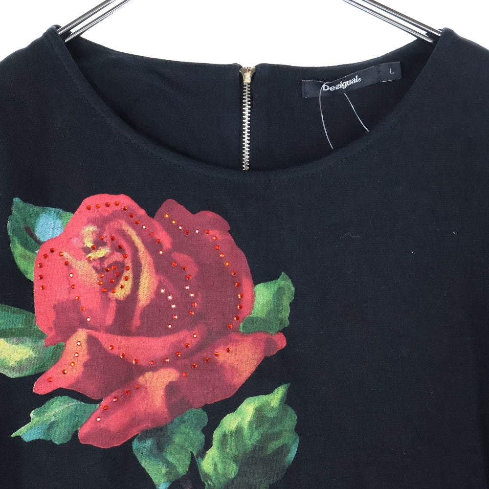 Desigual(デシグアル) フロントプリント 半袖ワンピース ドレス レディース ブラック 18WWVK66