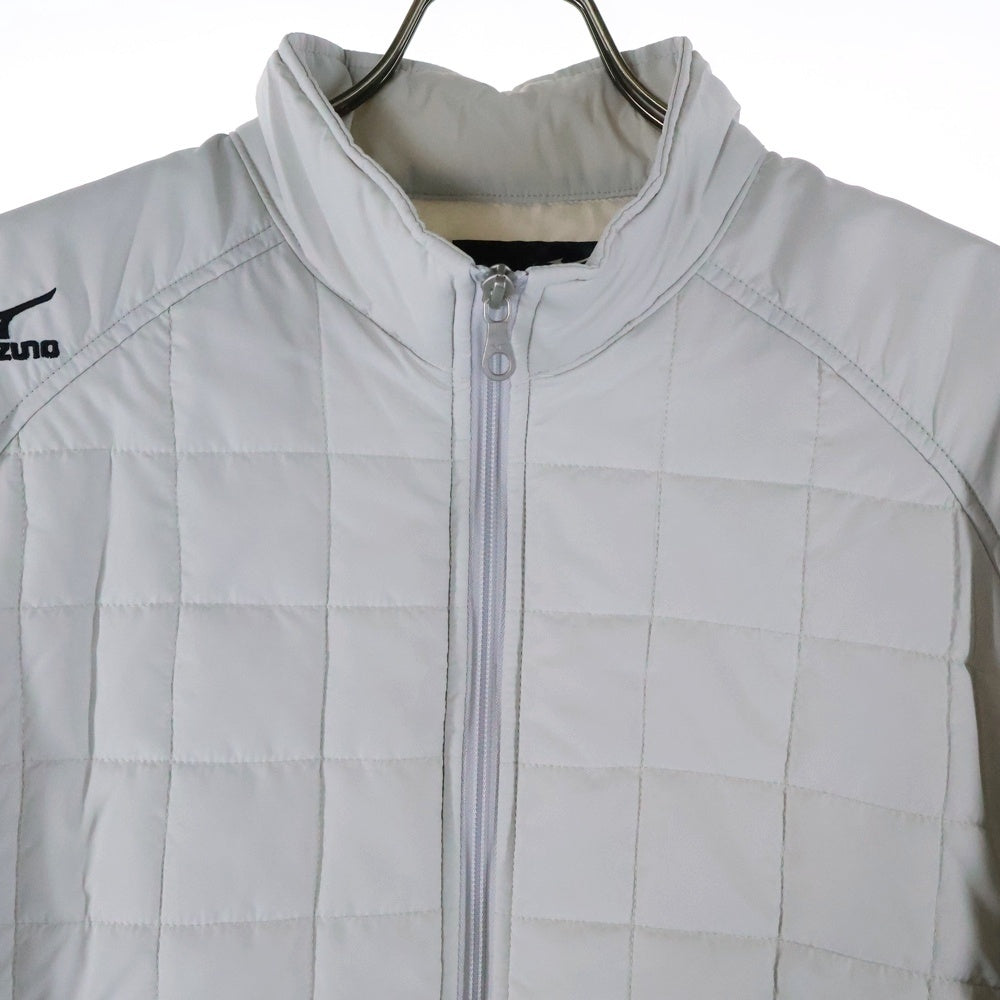 MIZUNO(ミズノ) ロゴ刺繍 サイド切り替え ジップアップジャケット ホワイト/ブラック A87JF-390