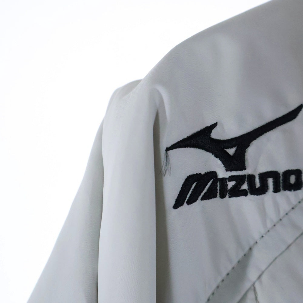 MIZUNO(ミズノ) ロゴ刺繍 サイド切り替え ジップアップジャケット ホワイト/ブラック A87JF-390