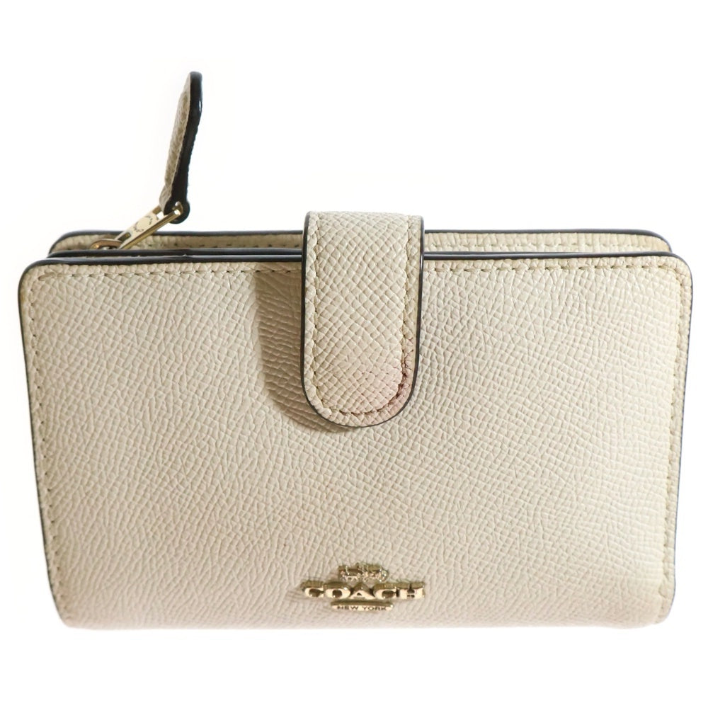 COACH(コーチ) 二つ折り財布 コンパクトレザーウォレット ホワイト レディース F54010