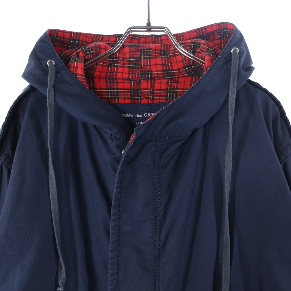 COMME des GARCONS HOMME(コムデギャルソンオム) 06AW AD2006 コットン フーデッド モッズコート ネイビー HR-C018