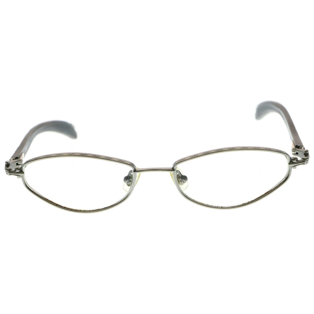CHROME HEARTS(クロムハーツ) LIVING PROOF III エボニーウッド クリアレンズサングラス アイウェア 眼鏡 ブラウン/シルバー