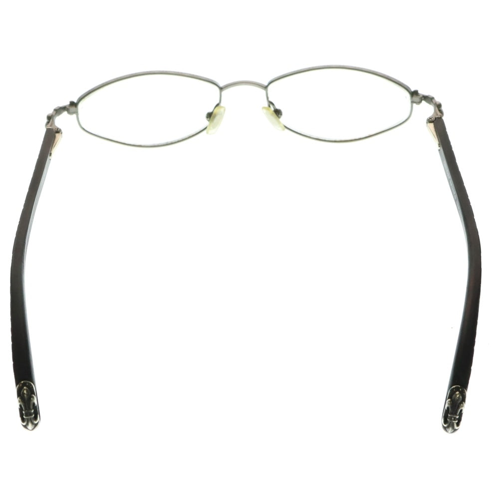 CHROME HEARTS(クロムハーツ) LIVING PROOF III エボニーウッド クリアレンズサングラス アイウェア 眼鏡 ブラウン/シルバー