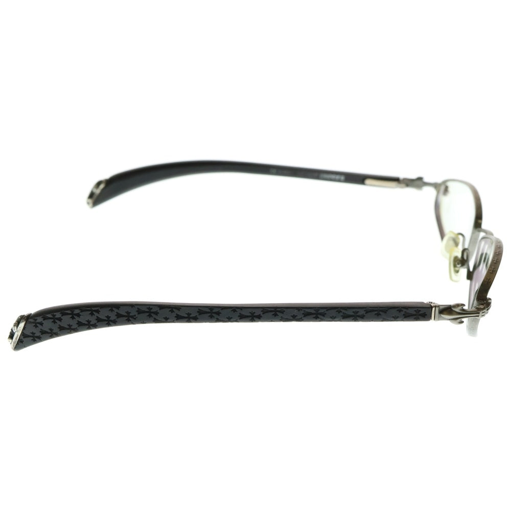 CHROME HEARTS(クロムハーツ) LIVING PROOF III エボニーウッド クリアレンズサングラス アイウェア 眼鏡 ブラウン/シルバー
