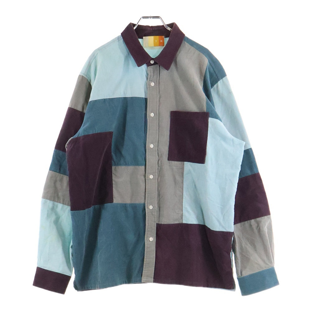 KITH(キス) 22AW Patchwork Cord Ludlow Shirt Pimento パッチワークコーデュロイ 長袖シャツ マルチカラー KHM030670