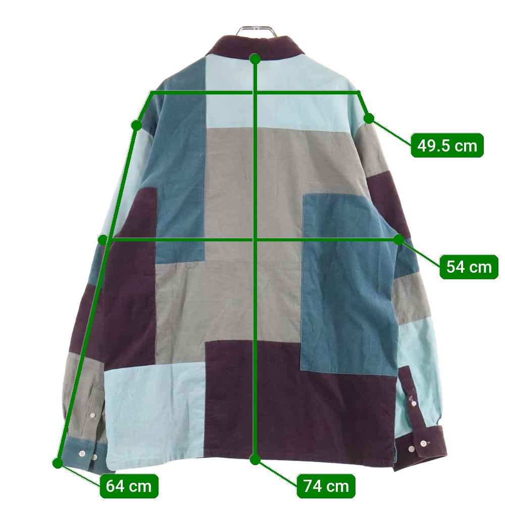 KITH(キス) 22AW Patchwork Cord Ludlow Shirt Pimento パッチワークコーデュロイ 長袖シャツ マルチカラー KHM030670