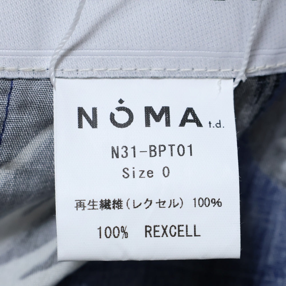 NOMA t.d.(ノーマティーディー) NOMA t.d. ノーマティーディー EASY PANTS ボタニカル柄 ドローストリング イージーパンツ レディース ブルー N31-BPT01