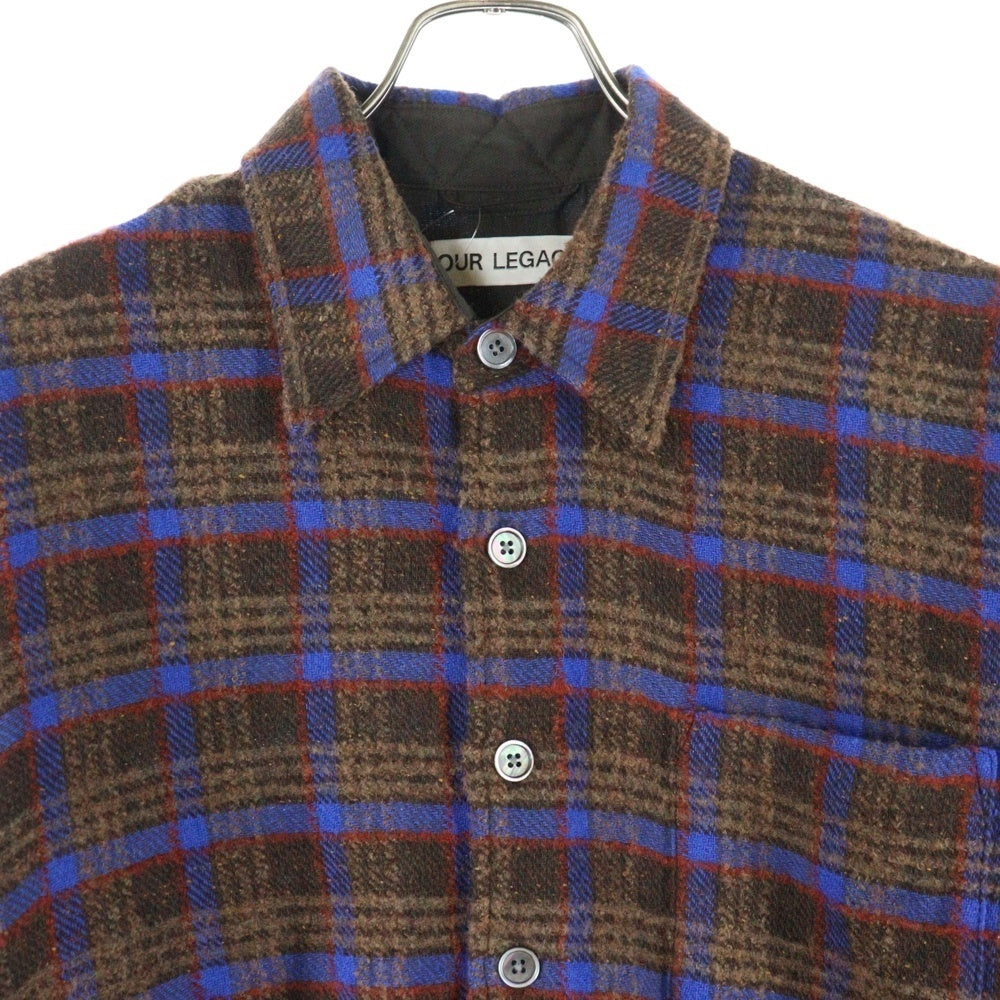 OUR LEGACY(アワーレガシー) 23AW ABOVE SHIRT Brown Pankow Check タータンチェック ブラッシュド アバヴ ロングスリーブ 長袖シャツ ブラウン M4232ABP