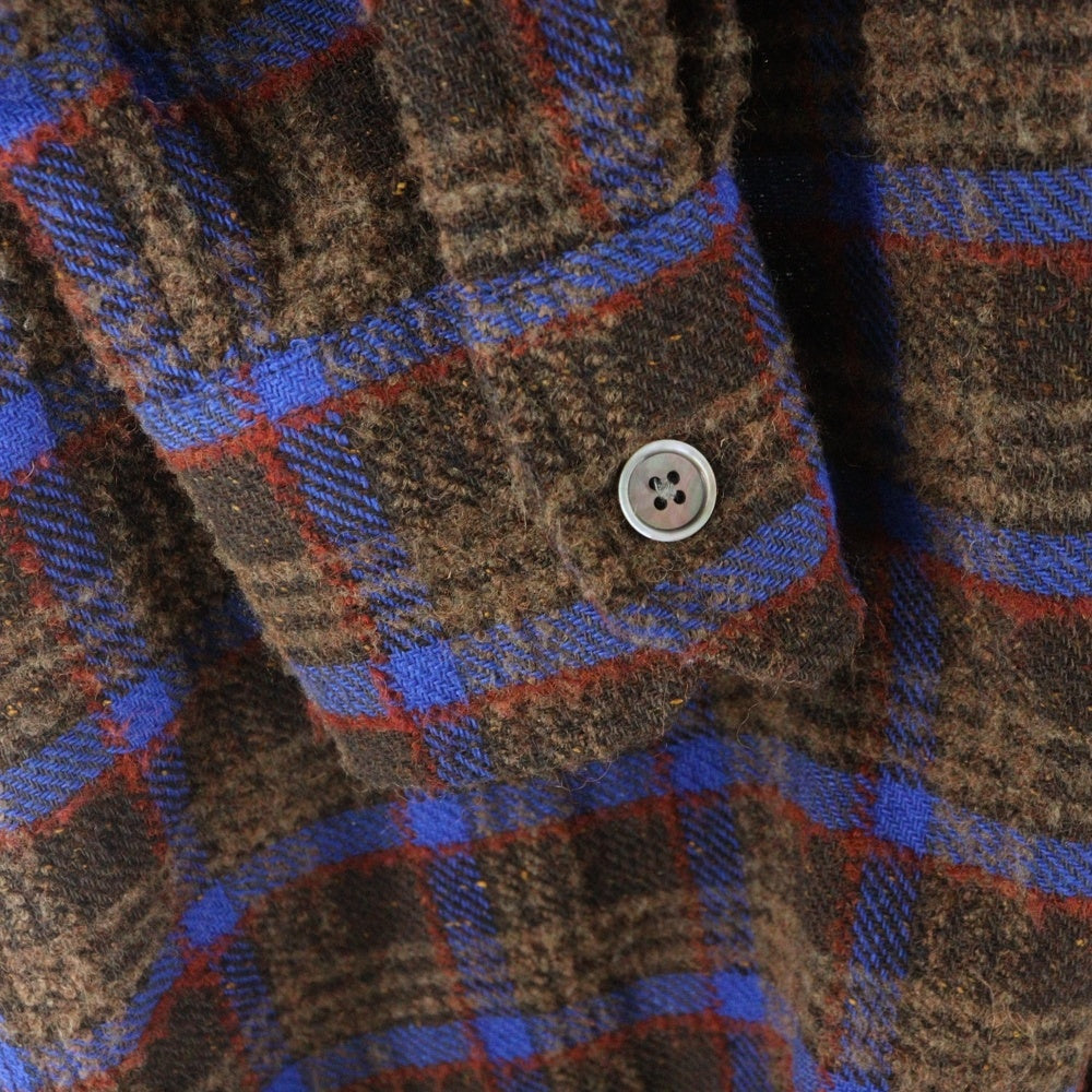 OUR LEGACY(アワーレガシー) 23AW ABOVE SHIRT Brown Pankow Check タータンチェック ブラッシュド アバヴ ロングスリーブ 長袖シャツ ブラウン M4232ABP