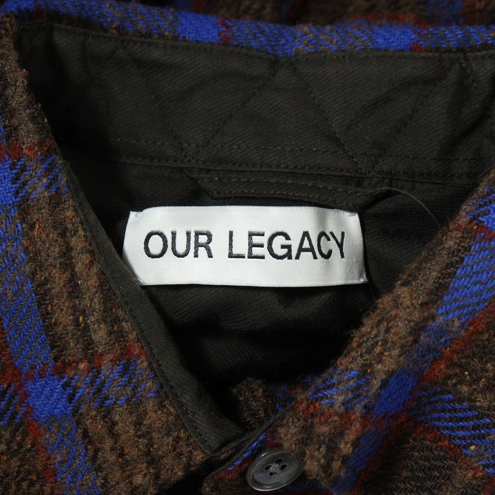 OUR LEGACY(アワーレガシー) 23AW ABOVE SHIRT Brown Pankow Check タータンチェック ブラッシュド アバヴ ロングスリーブ 長袖シャツ ブラウン M4232ABP