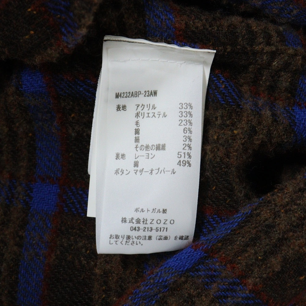 OUR LEGACY(アワーレガシー) 23AW ABOVE SHIRT Brown Pankow Check タータンチェック ブラッシュド アバヴ ロングスリーブ 長袖シャツ ブラウン M4232ABP