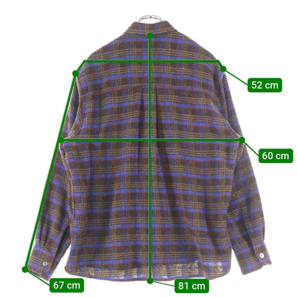 OUR LEGACY(アワーレガシー) 23AW ABOVE SHIRT Brown Pankow Check タータンチェック ブラッシュド アバヴ ロングスリーブ 長袖シャツ ブラウン M4232ABP