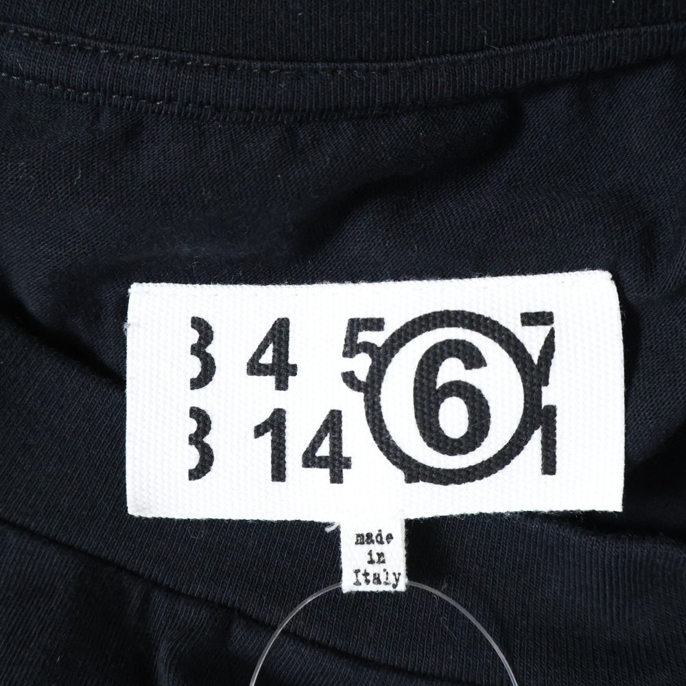 MM6 Maison Margiela(エムエムシックスメゾンマルジェラ) ベーシック オーバーサイズド プリントTシャツ 半袖カットソー ブラック/ホワイト S62GD0085