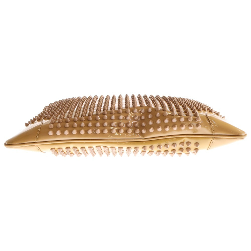 CHRISTIAN LOUBOUTIN(クリスチャンルブタン) スタッズデザイン 2Way チェーンショルダー クラッチバッグ ブラウン 3120238