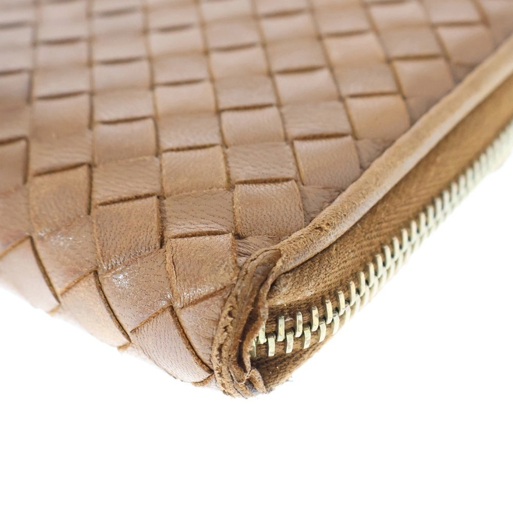 BOTTEGA VENETA(ボッテガヴェネタ) イントレチャート レザー ロングウォレット 長財布 ブラウン
