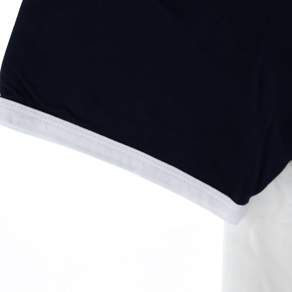 THOM BROWNE(トムブラウン) RED AND BLACK SLEEVES T-SHIRT IN WHITE レッド アンド ブラック スリーブス イン ホワイト クルーネック半袖Tシャツ カットソー ホワイト MJS083F-00042960