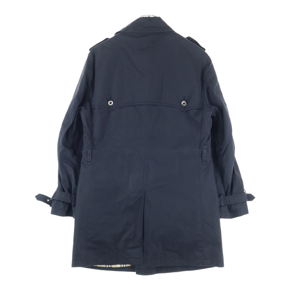 BURBERRY BLACK LABEL(バーバリー ブラックレーベル) ノヴァチェック ライナー付き ガンフラップ トレンチコート ブラック/ベージュ BMA05-302-09