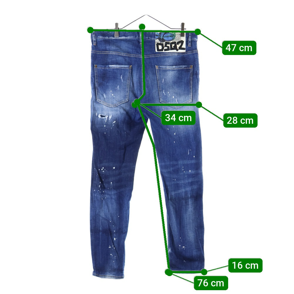 DSQUARED2(ディースクエアード) SKATER JEAN スケーター ダメージ加工 デニム スキニーパンツ インディゴ