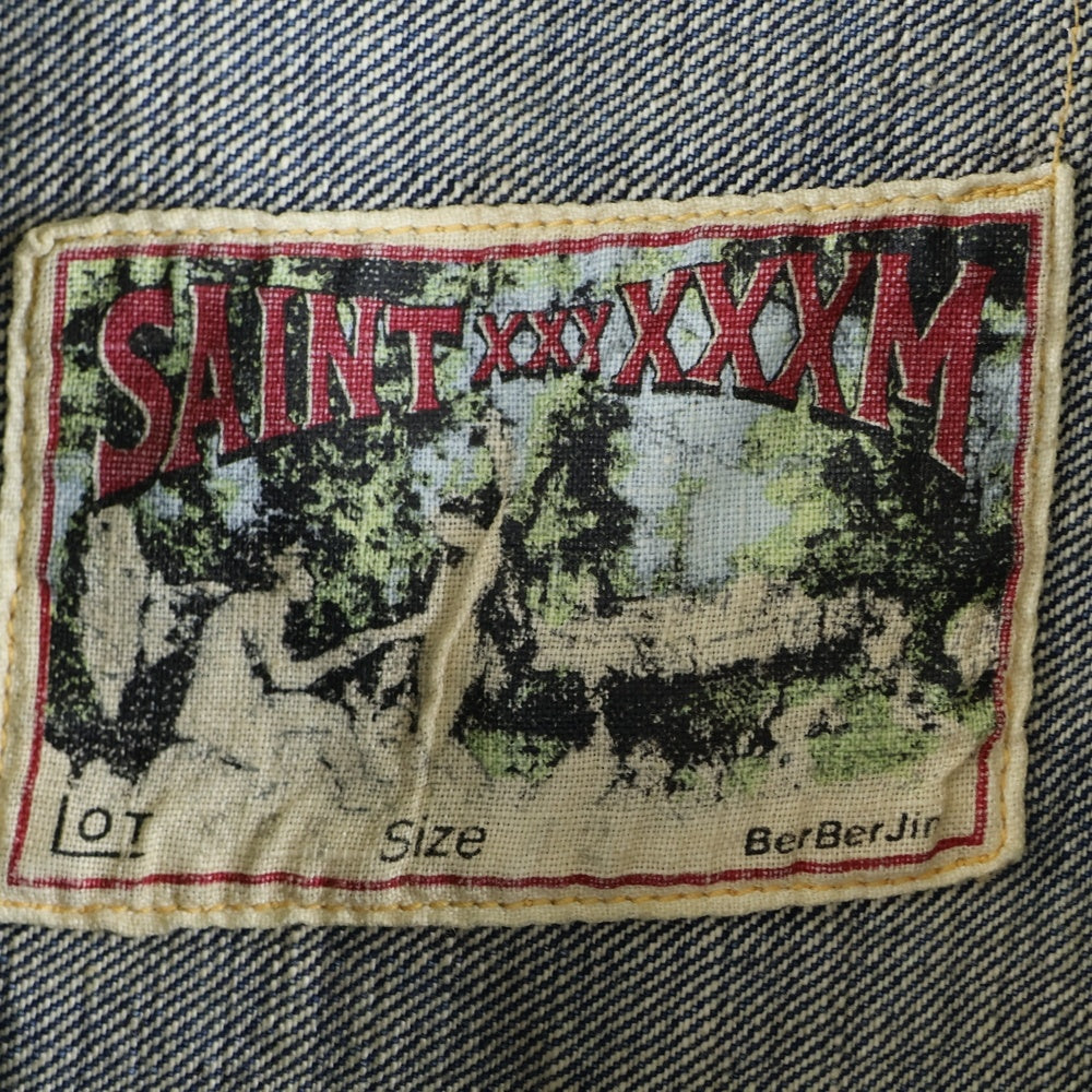 SAINT MICHAEL(セントマイケル) 25SS ×BerBerJin BJ_DENIM JACKET ベルベルジン VINTAGE加工 1stタイプ デニムトラックジャケット インディゴ SM-HR8-0000-C39