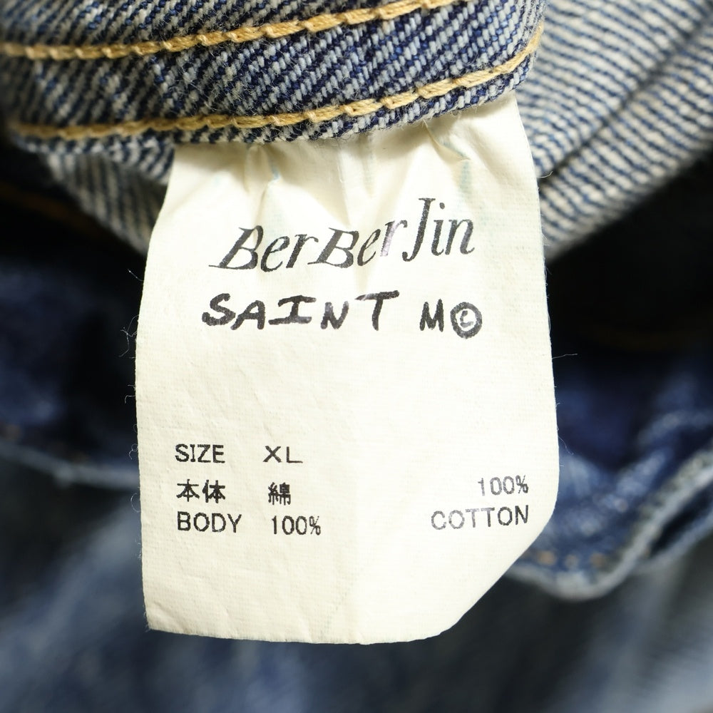 SAINT MICHAEL(セントマイケル) 25SS ×BerBerJin BJ_DENIM JACKET ベルベルジン VINTAGE加工 1stタイプ デニムトラックジャケット インディゴ SM-HR8-0000-C39