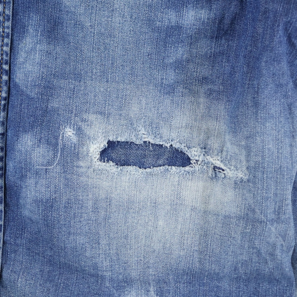 DSQUARED2(ディースクエアード) ペイント加工 長袖デニムウェスタンシャツ インディゴ S71DM0258 S30341