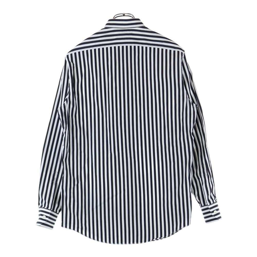 CELINE(セリーヌ) ストライプ ノーカラー ロングスリーブシャツ 長袖 ホワイト/ブラック 2C083327D