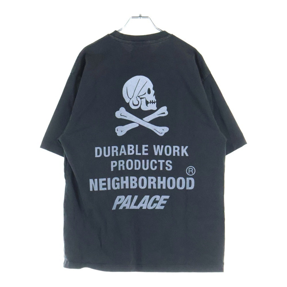 NEIGHBORHOOD(ネイバーフッド) 25AW ×PALACE SKATEBOARDS POCKET T-SHIRT パレススケートボード スカルプリント 半袖ポケットTシャツ カットソー ブラック