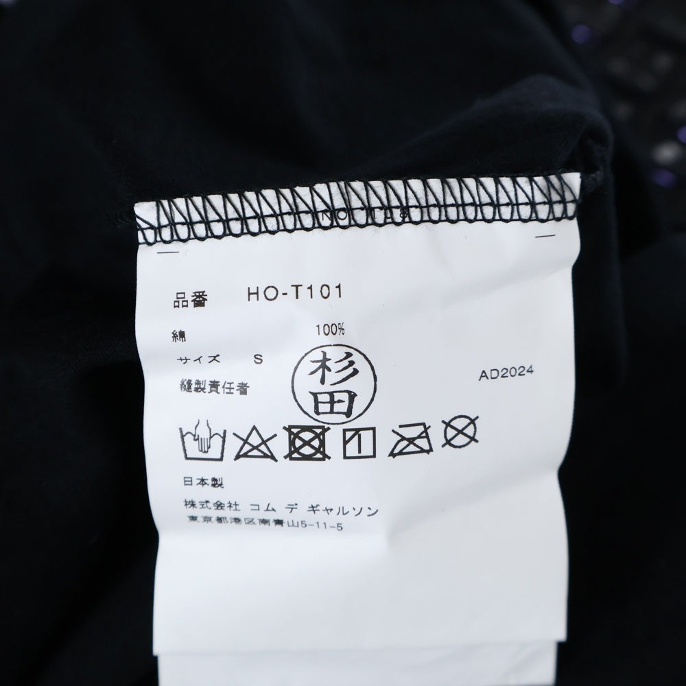COMME des GARCONS HOMME(コムデギャルソンオム) 25SS AD2024 Cotton Jersey Garment Print T-Shirts コットンジャージー ガーメントプリント 半袖Tシャツ カットソー ブラック HO-T101