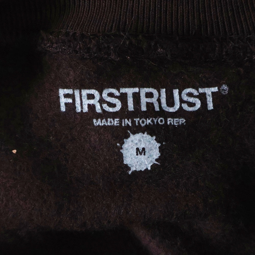 FIRSTRUST(ファーストラスト) ロゴプリント クルーネック スウェット トレーナー ブラック/ブルー