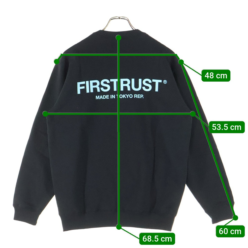 FIRSTRUST(ファーストラスト) ロゴプリント クルーネック スウェット トレーナー ブラック/ブルー