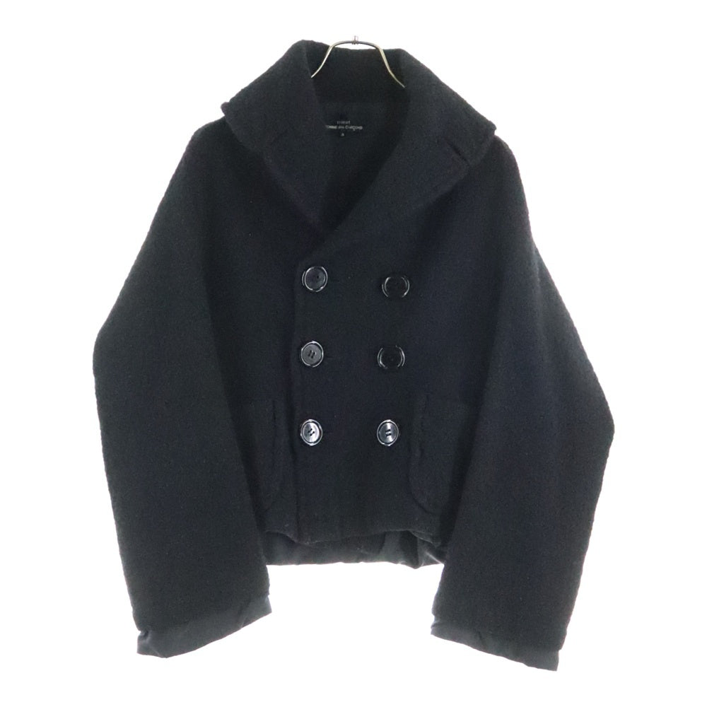 tricot COMME des GARCONS(トリコ コム デ ギャルソン) 06AW ウール混 ショート丈 ボタンジャケット ピーコート ブラック TR-J022 AD2006