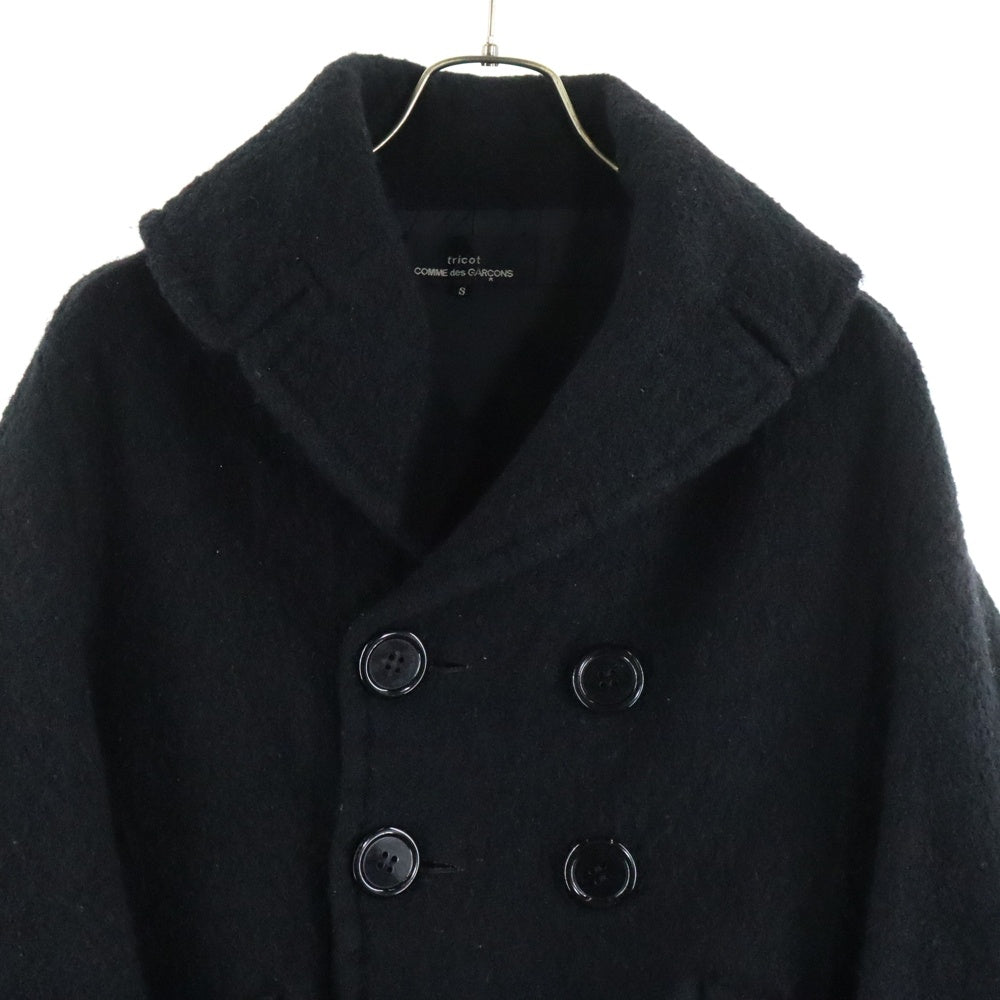 tricot COMME des GARCONS(トリコ コム デ ギャルソン) 06AW ウール混 ショート丈 ボタンジャケット ピーコート ブラック TR-J022 AD2006
