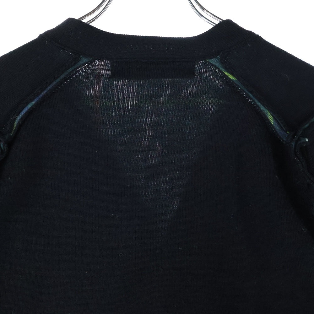 tricot COMME des GARCONS(トリコ コム デ ギャルソン) 06SS 裏地チェック柄 ショート丈 ニットカーディガン レディース ブラック TQ-N004 AD2005
