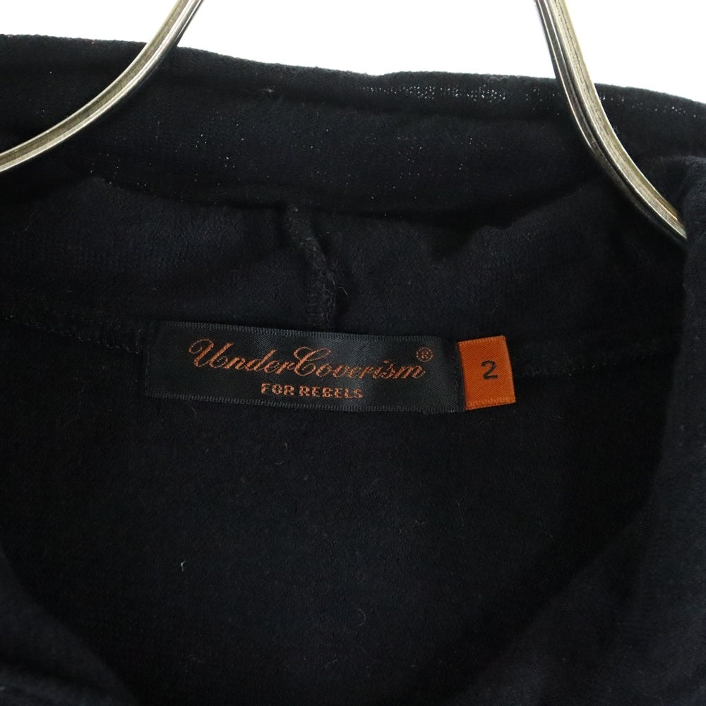 UNDERCOVER(アンダーカバー) 06AW GURUGURU期 グルグル ストール付き フーデッドジップアップパーカー フーディー ブラック 6A227-CS3