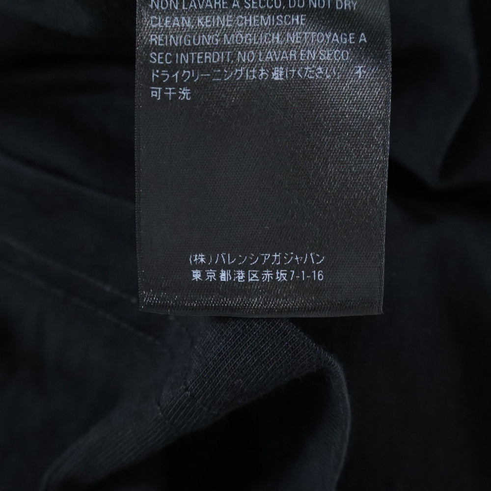 BALENCIAGA(バレンシアガ) フロントロゴプリント クルーネック半袖Tシャツ カットソー ブラック 613969 TYK28