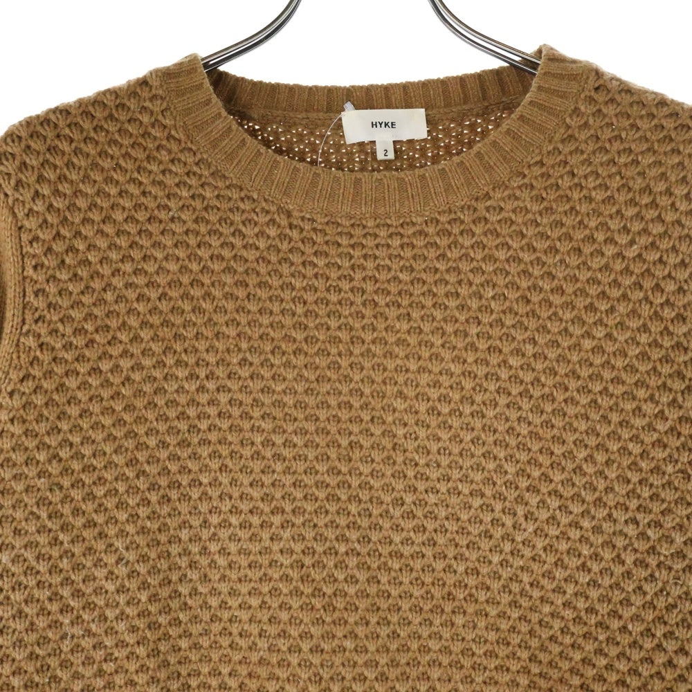 HYKE(ハイク) ポップコーン プルオーバー ウール クルーネックニット