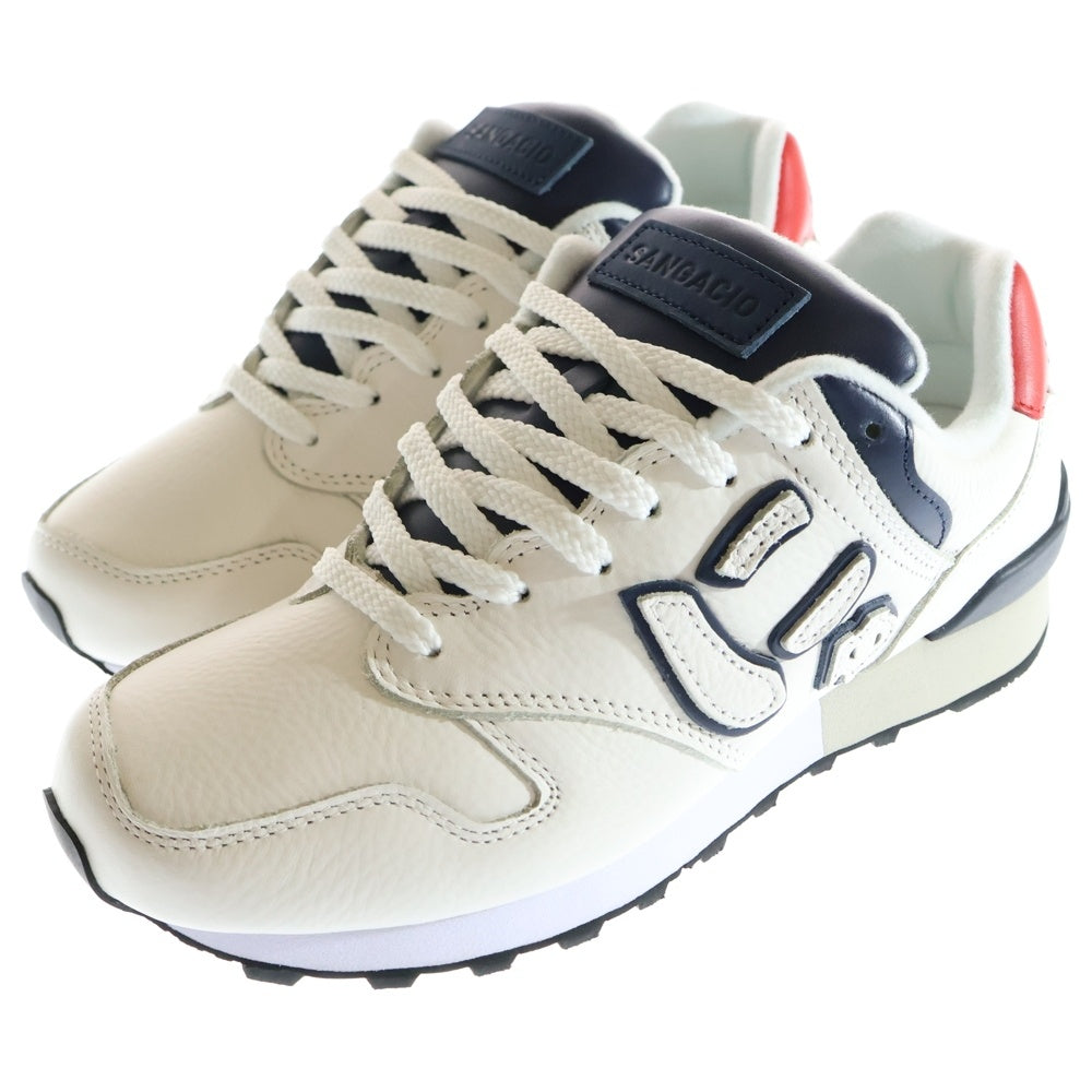 Sangacio(サンガッチョ) にゅ～ず TRICOLOR トリコロール レザーローカットスニーカー レディース ホワイト/ブルー/レッド US5.5/23.5cm